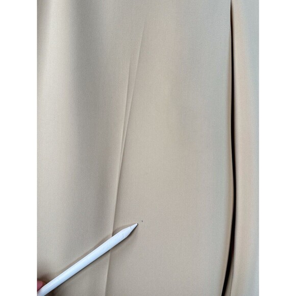 St John Women Dress Pants Beige Wide Leg Trouser High Waisted Preppy Size 14 - Picture 7 of 10